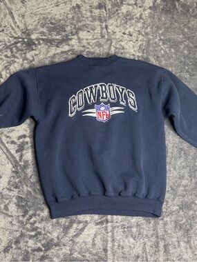 Vintage 90s Dallas Cowboys Logo Athletic Navy NFL Crewneck Sweatshirt size Large